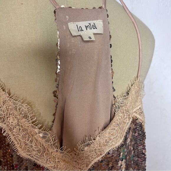 La Miel Tank Size S Blush Sequin Top - Picture 8 of 8